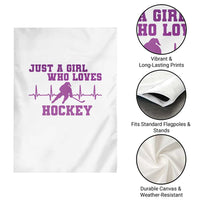 Funny Just A Girl Who Loves Hockey Garden Flag Gift For Women - Wonder Print Shop