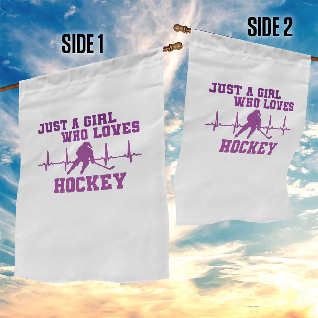 Funny Just A Girl Who Loves Hockey Garden Flag Gift For Women - Wonder Print Shop