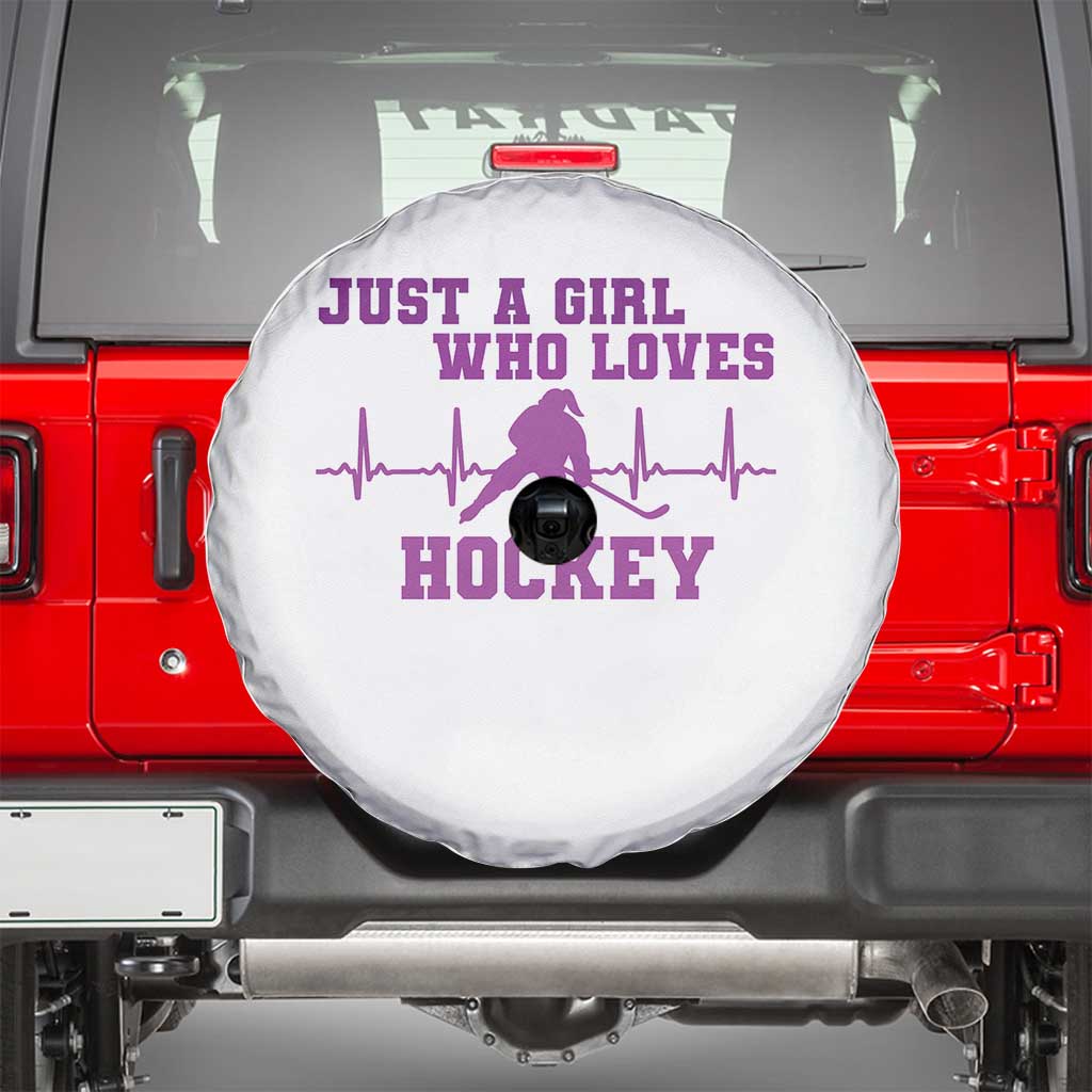 Funny Just A Girl Who Loves Hockey Spare Tire Cover Gift For Women - Wonder Print Shop