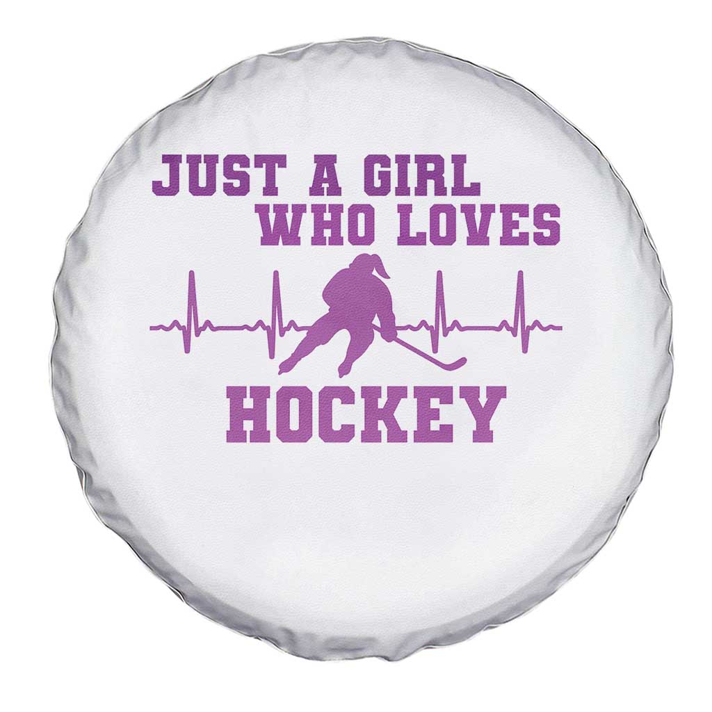 Funny Just A Girl Who Loves Hockey Spare Tire Cover Gift For Women - Wonder Print Shop