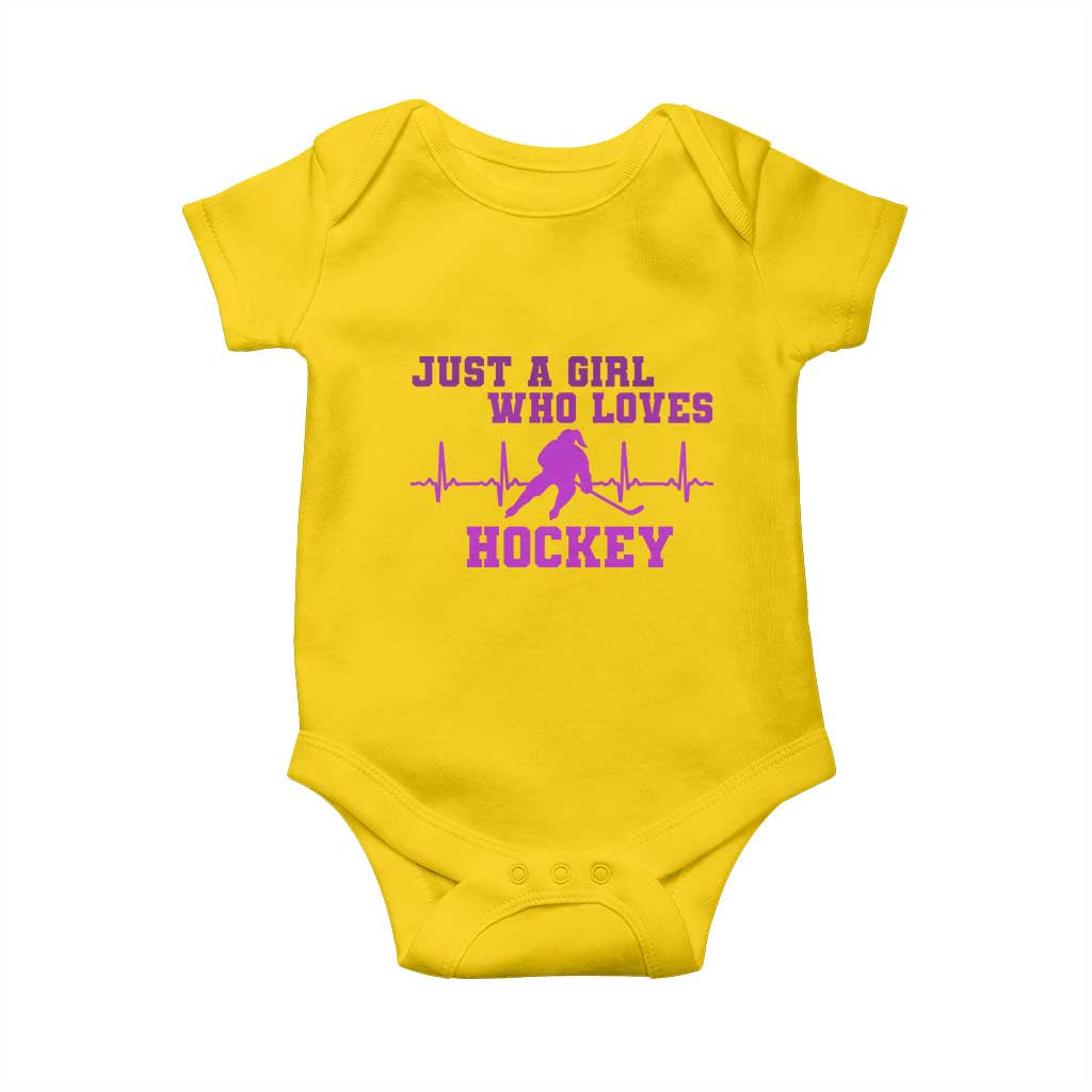 Funny Just A Girl Who Loves Hockey Baby Onesie Gift For Women - Wonder Print Shop