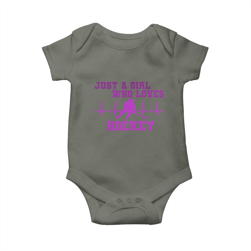 Funny Just A Girl Who Loves Hockey Baby Onesie Gift For Women - Wonder Print Shop