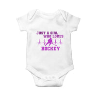 Funny Just A Girl Who Loves Hockey Baby Onesie Gift For Women - Wonder Print Shop