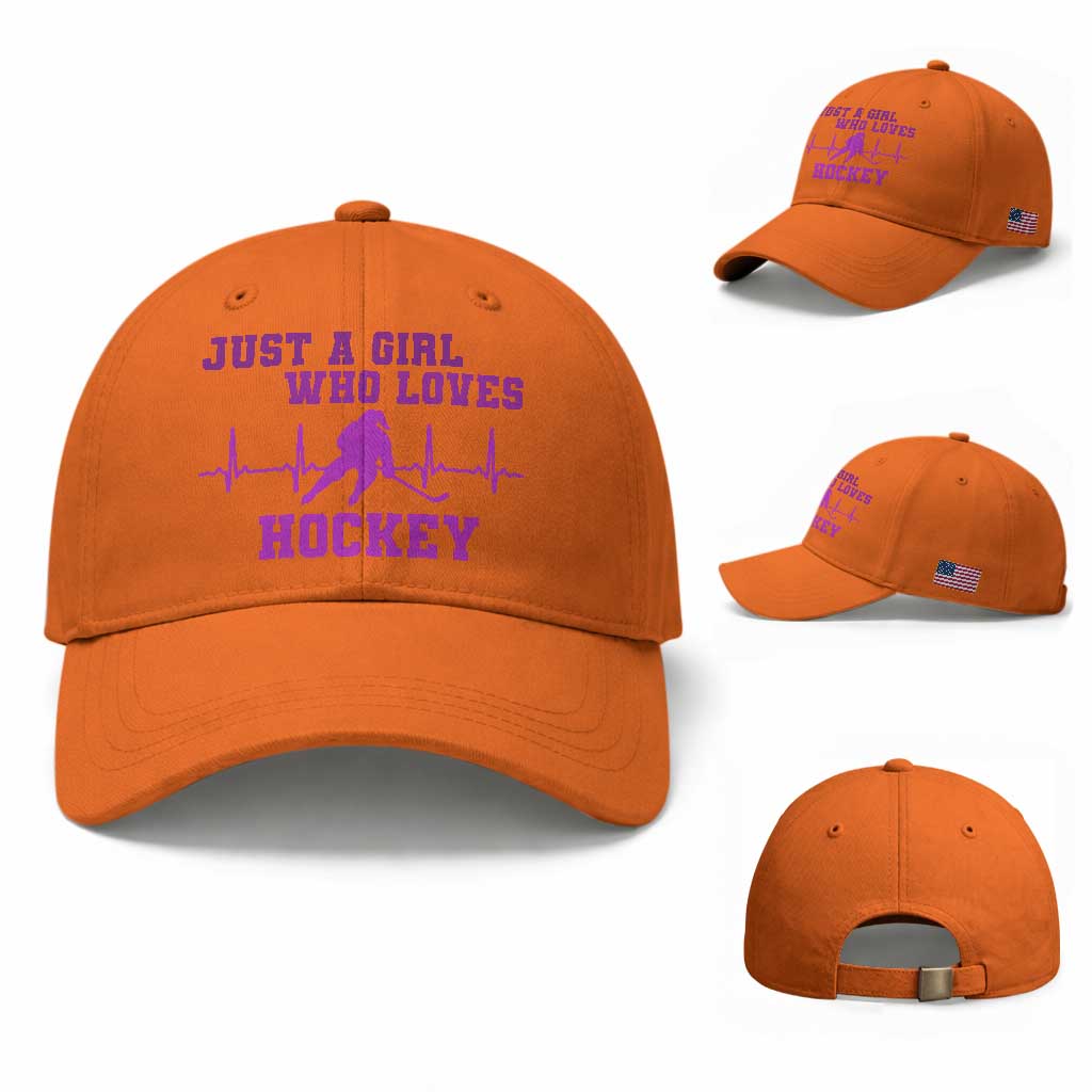 Funny Just A Girl Who Loves Hockey Baseball Cap Gift For Women