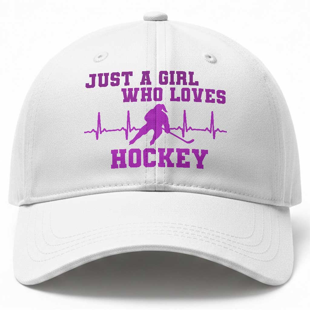 Funny Just A Girl Who Loves Hockey Baseball Cap Gift For Women