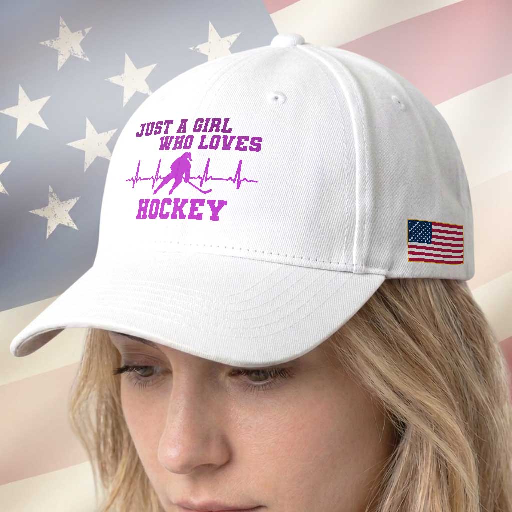Funny Just A Girl Who Loves Hockey Baseball Cap Gift For Women