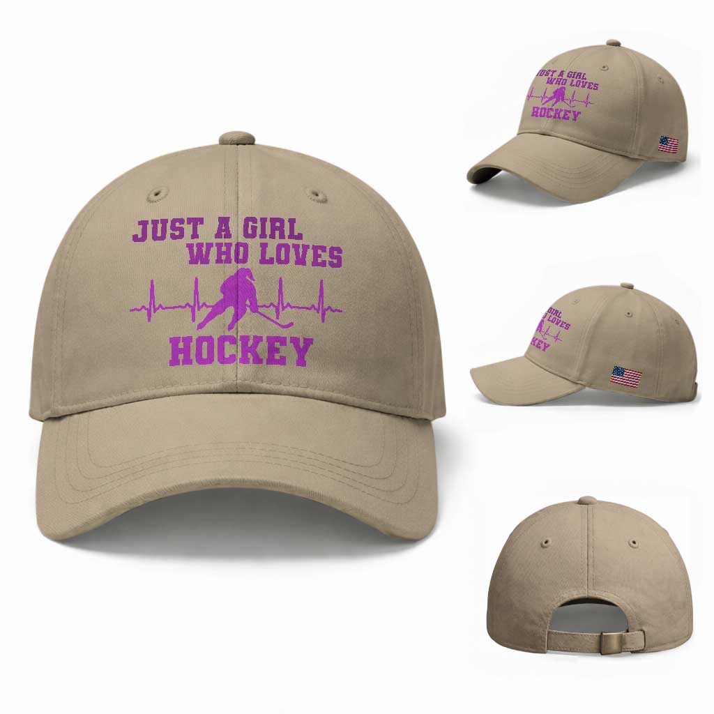 Funny Just A Girl Who Loves Hockey Baseball Cap Gift For Women