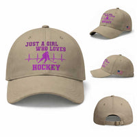 Funny Just A Girl Who Loves Hockey Baseball Cap Gift For Women