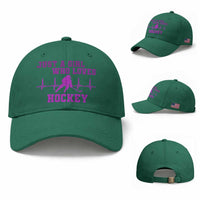 Funny Just A Girl Who Loves Hockey Baseball Cap Gift For Women