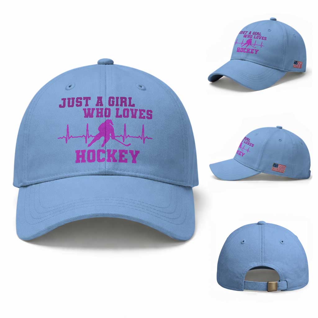 Funny Just A Girl Who Loves Hockey Baseball Cap Gift For Women