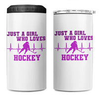 Funny Just A Girl Who Loves Hockey 4 in 1 Can Cooler Tumbler Gift For Women - Wonder Print Shop