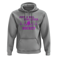 Funny Just A Girl Who Loves Hockey Hoodie Gift For Women - Wonder Print Shop