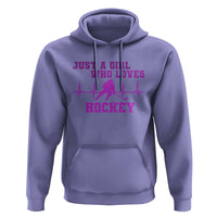 Funny Just A Girl Who Loves Hockey Hoodie Gift For Women - Wonder Print Shop