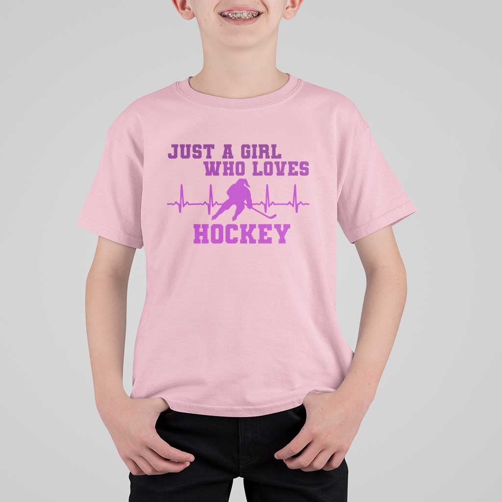 Funny Just A Girl Who Loves Hockey T Shirt For Kid Gift For Women - Wonder Print Shop