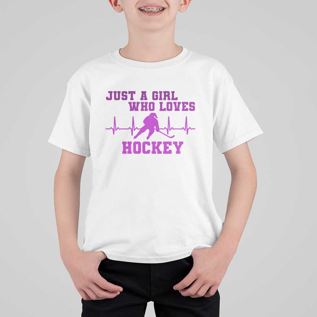Funny Just A Girl Who Loves Hockey T Shirt For Kid Gift For Women - Wonder Print Shop