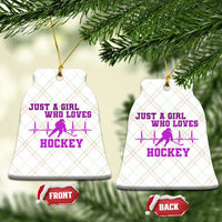 Funny Just A Girl Who Loves Hockey Ceramic Ornament Gift For Women - Wonder Print Shop