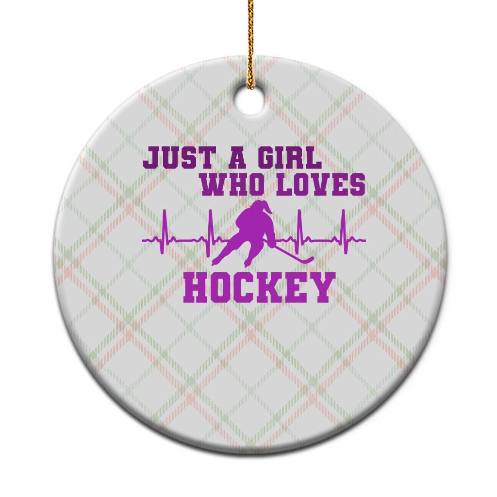 Funny Just A Girl Who Loves Hockey Ceramic Ornament Gift For Women - Wonder Print Shop