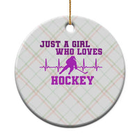 Funny Just A Girl Who Loves Hockey Ceramic Ornament Gift For Women - Wonder Print Shop