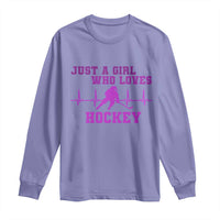 Funny Just A Girl Who Loves Hockey Long Sleeve Shirt Gift For Women - Wonder Print Shop