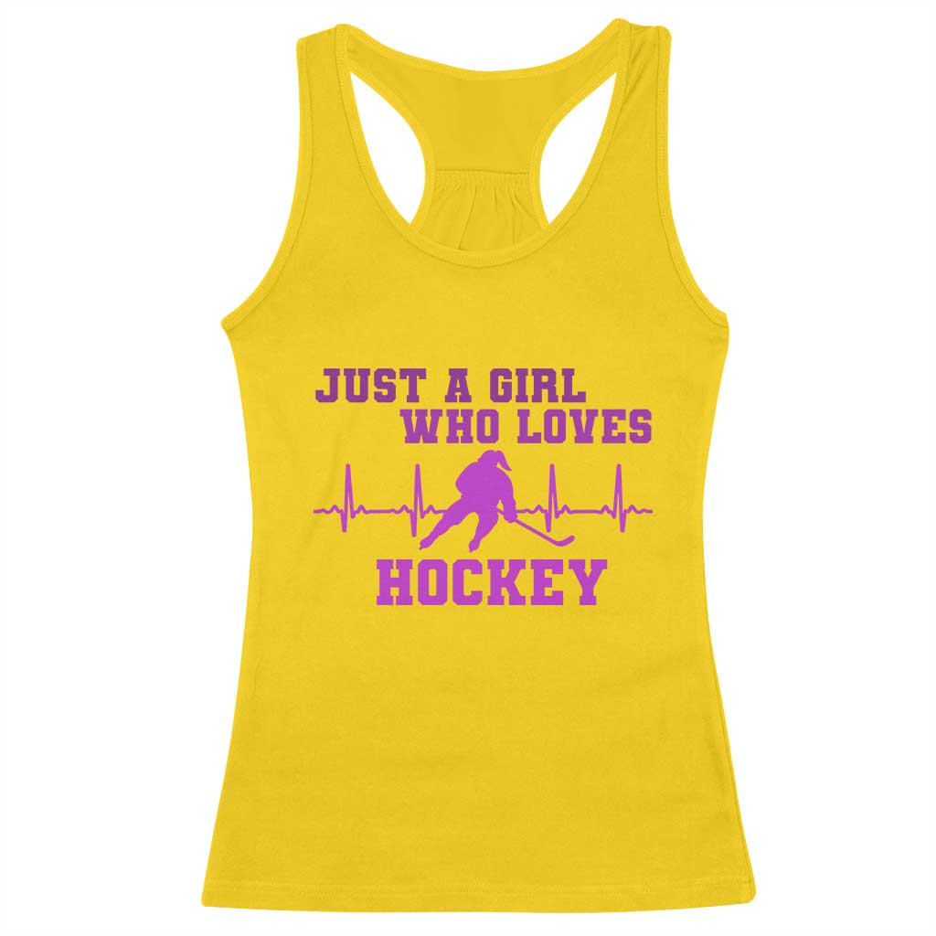 Funny Just A Girl Who Loves Hockey Racerback Tank Top Gift For Women - Wonder Print Shop