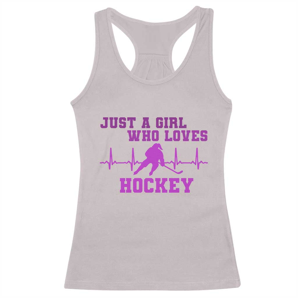 Funny Just A Girl Who Loves Hockey Racerback Tank Top Gift For Women - Wonder Print Shop