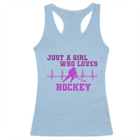 Funny Just A Girl Who Loves Hockey Racerback Tank Top Gift For Women - Wonder Print Shop