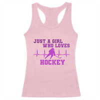 Funny Just A Girl Who Loves Hockey Racerback Tank Top Gift For Women - Wonder Print Shop