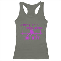 Funny Just A Girl Who Loves Hockey Racerback Tank Top Gift For Women - Wonder Print Shop