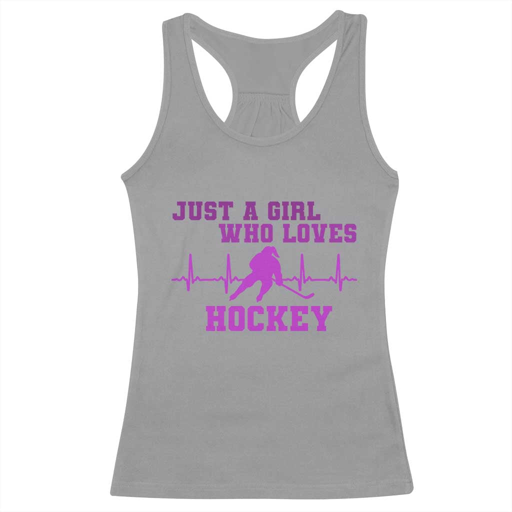 Funny Just A Girl Who Loves Hockey Racerback Tank Top Gift For Women - Wonder Print Shop