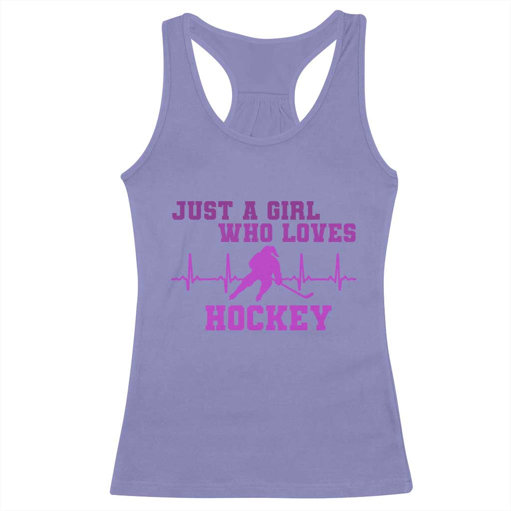 Funny Just A Girl Who Loves Hockey Racerback Tank Top Gift For Women - Wonder Print Shop