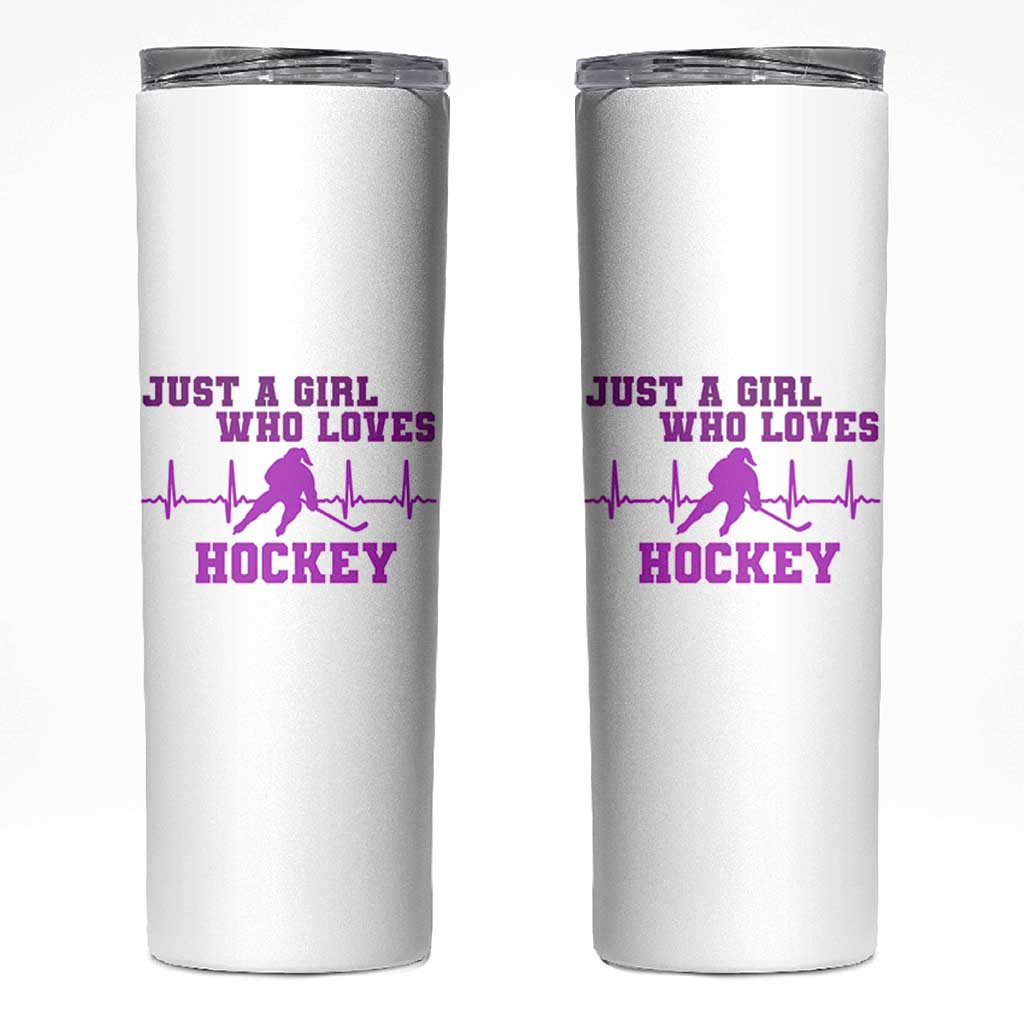 Funny Just A Girl Who Loves Hockey Skinny Tumbler Gift For Women - Wonder Print Shop