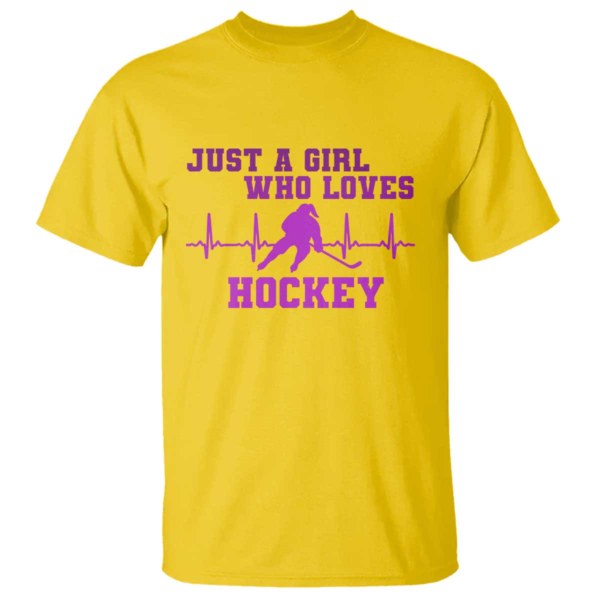 Funny Just A Girl Who Loves Hockey T Shirt Gift For Women - Wonder Print Shop