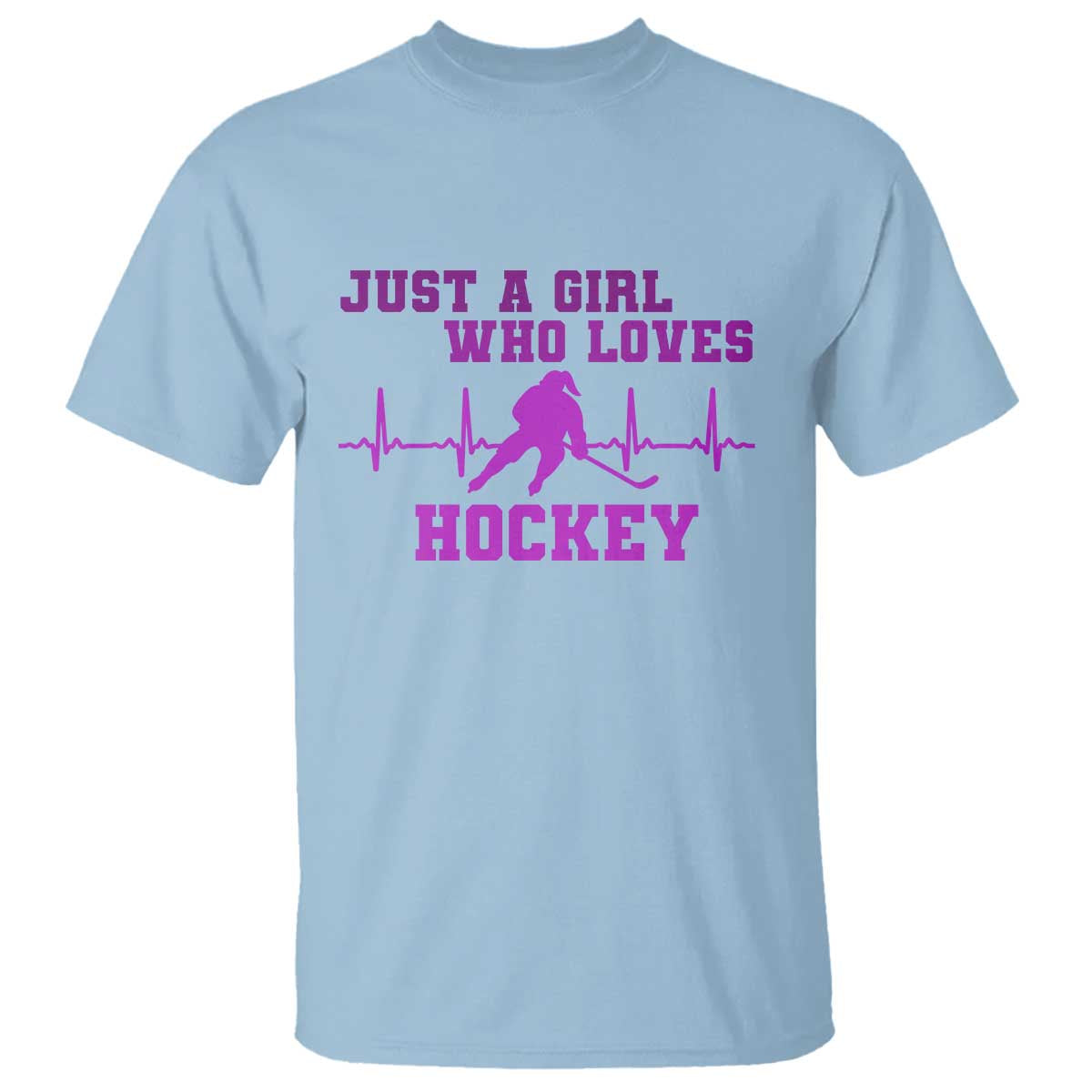 Funny Just A Girl Who Loves Hockey T Shirt Gift For Women - Wonder Print Shop