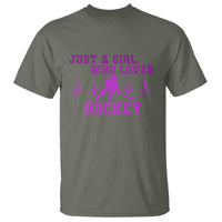 Funny Just A Girl Who Loves Hockey T Shirt Gift For Women - Wonder Print Shop