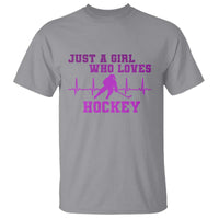 Funny Just A Girl Who Loves Hockey T Shirt Gift For Women - Wonder Print Shop