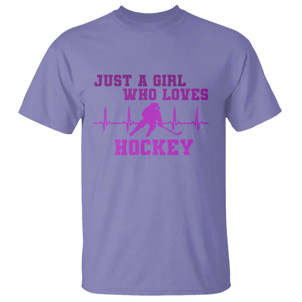 Funny Just A Girl Who Loves Hockey T Shirt Gift For Women - Wonder Print Shop