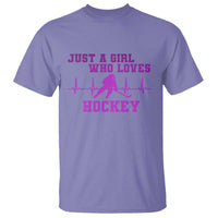 Funny Just A Girl Who Loves Hockey T Shirt Gift For Women - Wonder Print Shop