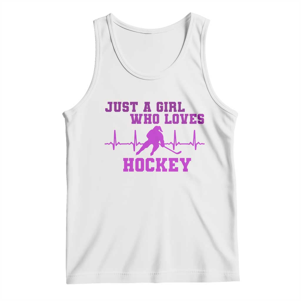 Funny Just A Girl Who Loves Hockey Tank Top Gift For Women - Wonder Print Shop