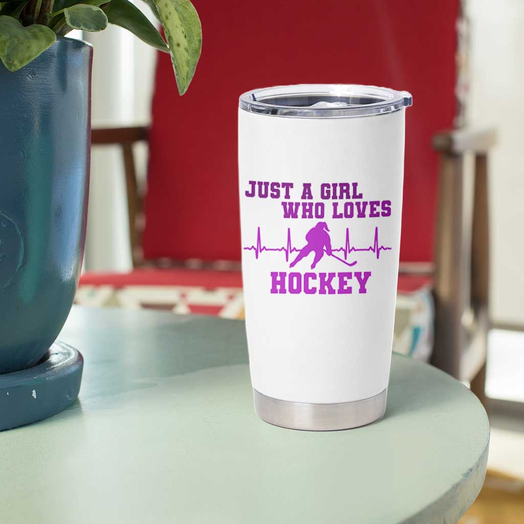 Funny Just A Girl Who Loves Hockey Tumbler Cup Gift For Women - Wonder Print Shop