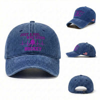 Funny Just A Girl Who Loves Hockey Washed Cotton Baseball Cap Gift For Women