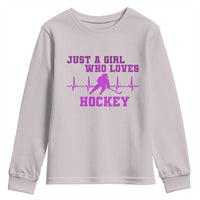 Funny Just A Girl Who Loves Hockey Youth Sweatshirt Gift For Women - Wonder Print Shop