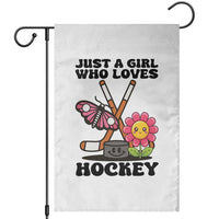 Just A Girl Who Loves Ice Hockey Garden Flag Sports Lover Gift - Wonder Print Shop