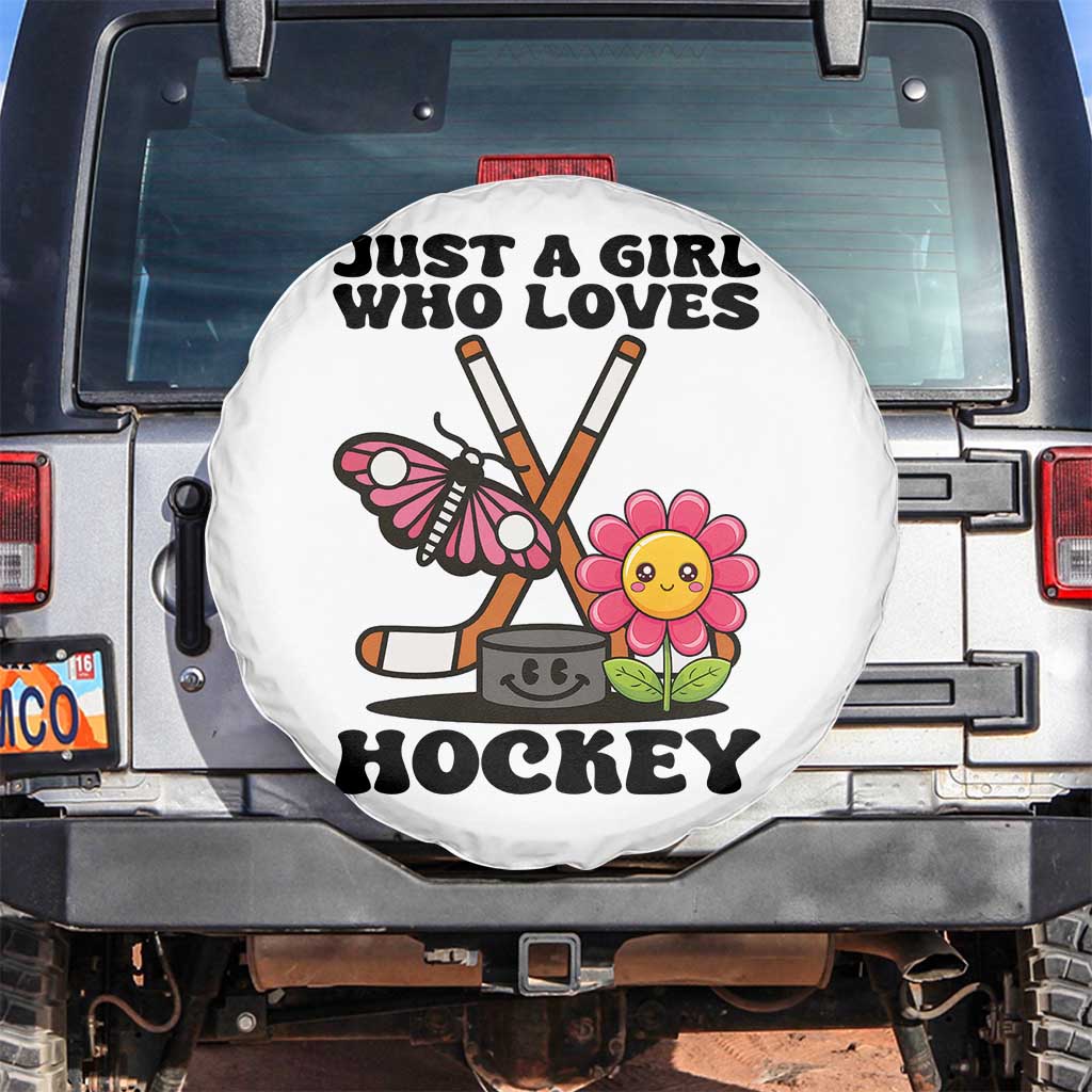 Just A Girl Who Loves Ice Hockey Spare Tire Cover Sports Lover Gift - Wonder Print Shop