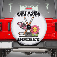 Just A Girl Who Loves Ice Hockey Spare Tire Cover Sports Lover Gift - Wonder Print Shop