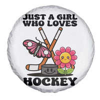 Just A Girl Who Loves Ice Hockey Spare Tire Cover Sports Lover Gift - Wonder Print Shop