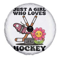 Just A Girl Who Loves Ice Hockey Spare Tire Cover Sports Lover Gift - Wonder Print Shop