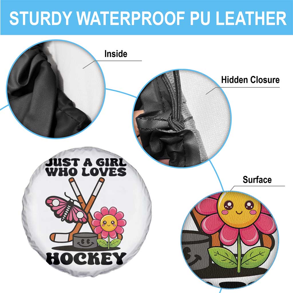 Just A Girl Who Loves Ice Hockey Spare Tire Cover Sports Lover Gift - Wonder Print Shop