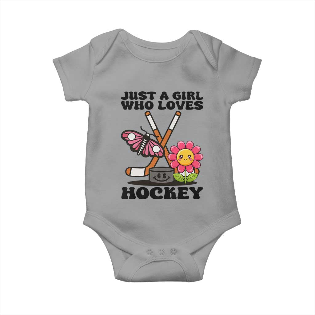 Just A Girl Who Loves Ice Hockey Baby Onesie Sports Lover Gift - Wonder Print Shop