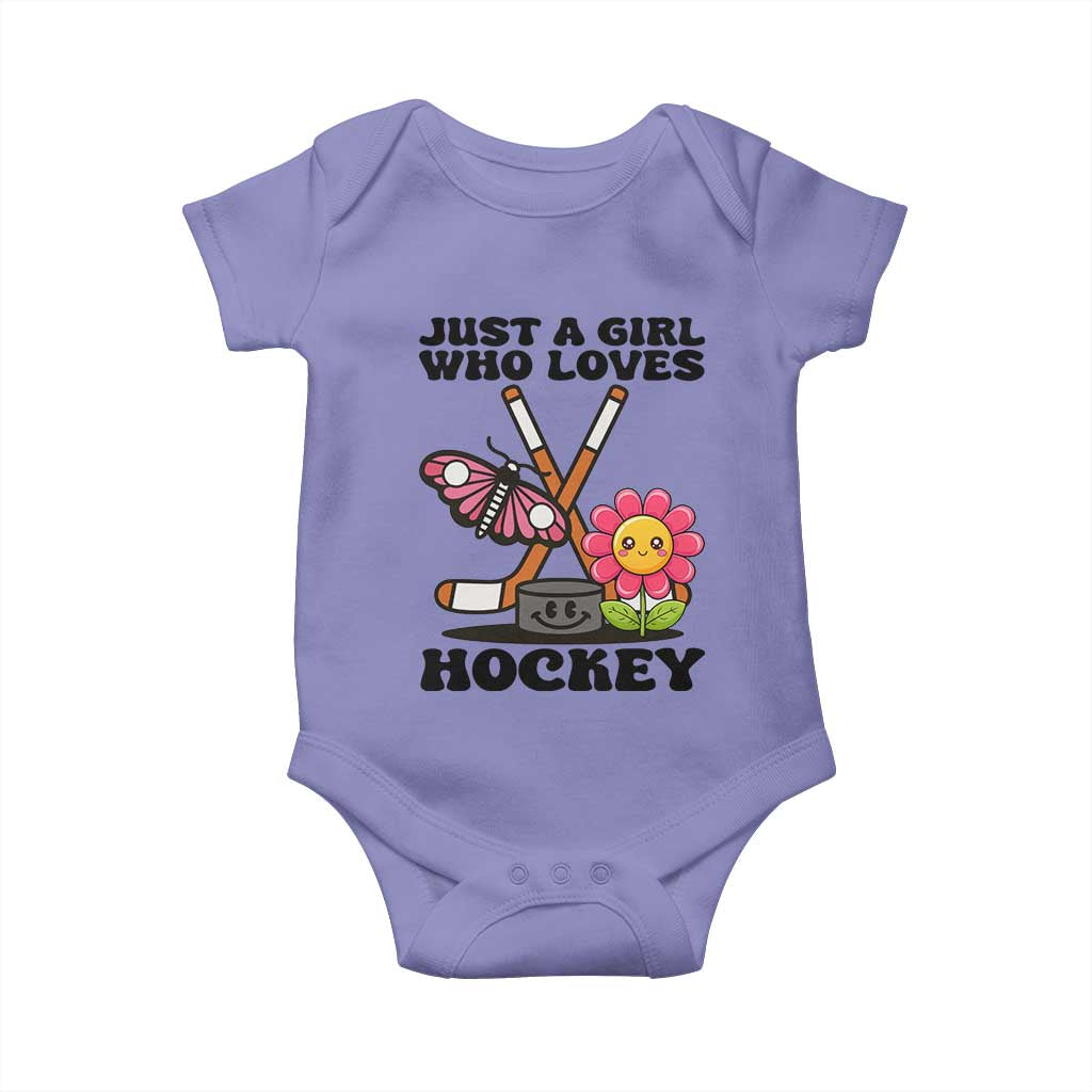 Just A Girl Who Loves Ice Hockey Baby Onesie Sports Lover Gift - Wonder Print Shop