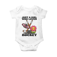 Just A Girl Who Loves Ice Hockey Baby Onesie Sports Lover Gift - Wonder Print Shop